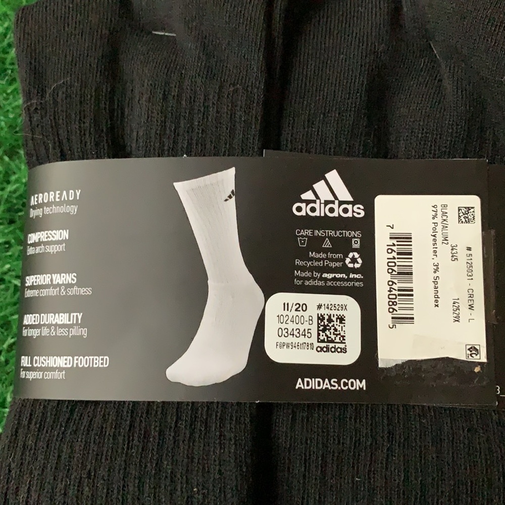 6 pairs socks set Adidas Men’s Cushioned Crew - Picture 3 of 8